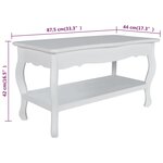 vidaXL Table basse 2 couches MDF Blanc