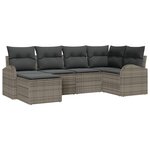 vidaXL Ensemble de canapé de jardin 6 pièces avec coussins gris en poly rattan