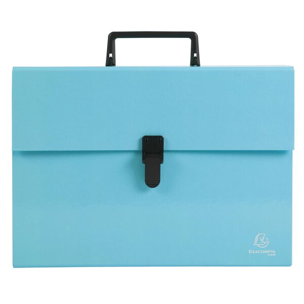 Trieur Familial À Poignée Aquarel 18 Compartiments - Bleu Pastel - X 4 - Exacompta