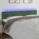 vidaXL Tête de lit à LED Vert foncé 160x5x78/88 cm Velours