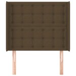 vidaXL Tête de lit avec oreilles Marron foncé 83x16x118/128 cm Tissu
