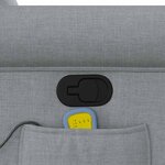 vidaXL Fauteuil de massage inclinable Gris clair Tissu