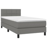 vidaXL Sommier à lattes de lit et matelas Gris foncé 90x190 cm Tissu