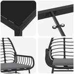 vidaXL Ensemble de salle à manger pour jardin 9 Pièces Noir polyrotin