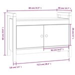 vidaXL Banc d'entrée Blanc 80x40x60 cm Bois de pin massif