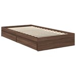 vidaXL Lit de Rangement Chêne brun 100 x 200 cm Bois d'ingénierie