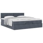 VidaXL Cadre de lit ottoman avec matelas gris foncé 200x200 cm velours