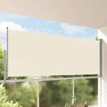vidaXL Auvent latéral rétractable de patio 140 x 300 cm Blanc cassé