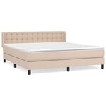 vidaXL Sommier à lattes de lit avec matelas Cappuccino 160x200 cm