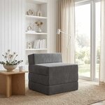 vidaXL Canapé-lit pliable Gris foncé 200 x 70 x 15 cm Velours