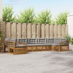 vidaXL Ensemble de canapés d'extérieur 7 Pièces Gris Naturel et Clair