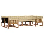 vidaXL Ensemble de canapés d'extérieur 6 Pièces Naturel et Beige