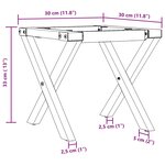 vidaXL Pieds de table basse cadre en X 30x30x33 cm fonte