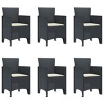 vidaXL Ensemble de salle à manger de jardin 7 pièces avec coussins en poly rotin anthracite