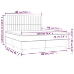 vidaXL Sommier à lattes de lit matelas et LED Vert foncé 180x200 cm