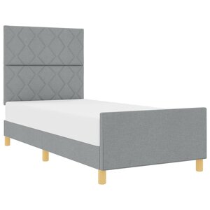 vidaXL Cadre de lit avec tête de lit Gris clair 100 x 200 cm tissu