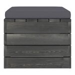 vidaXL Repose-pied palette de jardin avec coussin Bois de pin