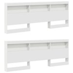 vidaXL Tête de lit de rangement Blanc 200 cm Bois d'ingénierie