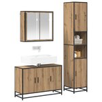 vidaXL Ensemble de mobilier de salle de bain 3 Pièces Chêne artisanal