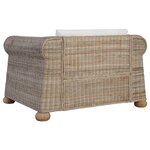 Vidaxl ensemble de canapés 2 pièces avec coussins rotin naturel