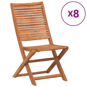 vidaXL Chaises de jardin pliantes lot de 8 51x66x95 cm bois d'acacia