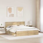 vidaXL Cadre de lit Sonoma 200 x 200 cm Bois d'ingénierie
