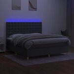 vidaXL Sommier à lattes de lit et matelas et LED Gris foncé 180x200 cm