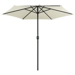 vidaXL Parasol de jardin et mât en aluminium 270x246 cm Blanc sable