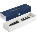 Waterman graduate allure stylo bille   laque noire satinée  recharge encre bleue pointe moyenne  coffret cadeau