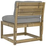 vidaXL Canapé de jardin avec coussins bois de pin imprégné