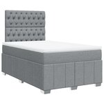 vidaXL Sommier à lattes de lit avec matelas Gris clair 120x200cm Tissu