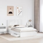 vidaXL Lit de Rangement Blanc 135 x 190 cm Bois d'ingénierie