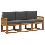 vidaXL Ensemble de canapés d'extérieur 3 pc Naturel et Anthracite