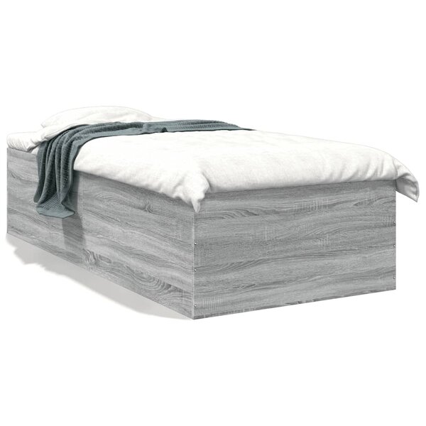 vidaXL Cadre de lit sans matelas sonoma gris 100x200 cm