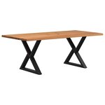 vidaXL Table à manger avec bord vivant 200x100x74 cm bois massif chêne