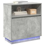 vidaXL Buffet LED Gris béton 71 x 34 5 x 75 cm Bois d'ingénierie
