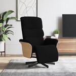 vidaXL Fauteuil inclinable avec repose-pieds noir tissu
