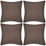 vidaXL Housses de coussin 4 Pièces Aspect de lin Marron 40x40 cm