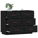 vidaXL Buffet Noir 100x40x75 cm Bois massif de pin