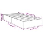 vidaXL Cadre de lit ottoman avec stockage Chêne fumé 193 x 120 x 25 cm