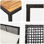 vidaXL Ensemble Salle à Manger Jardin 5 Pièces avec Coussins Noir Poly Rattan