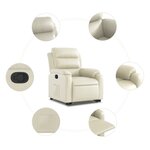 vidaXL Fauteuil inclinable Crème Similicuir