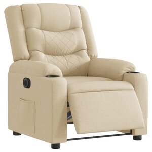 vidaXL Fauteuil inclinable électrique Crème Tissu