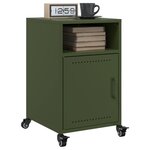 vidaXL Tables de chevet 2 Pièces vert olive 36x39x59 cm acier