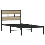 vidaXL Cadre de lit en métal sans matelas chêne sonoma 107x203 cm
