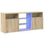 vidaXL Meuble TV avec lumières LED chêne sonoma 120x30x50 cm