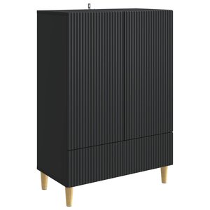 vidaXL Buffet avec tiroir Noir 66 x 34 5 x 95 cm Bois d'ingénierie