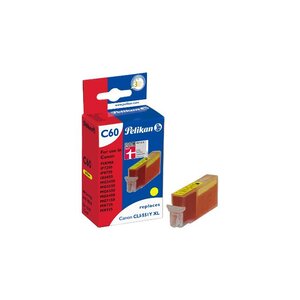 C60 cartouche jet d'encre compatible avec oem cli-551y xl 6446b001 jaune pelikan printing