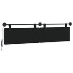 vidaXL Tête de lit suspendue Avec lumière LED Noir Tissu
