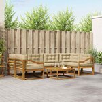 vidaXL Ensemble de canapés d'extérieur 7 Pièces Naturel et Beige